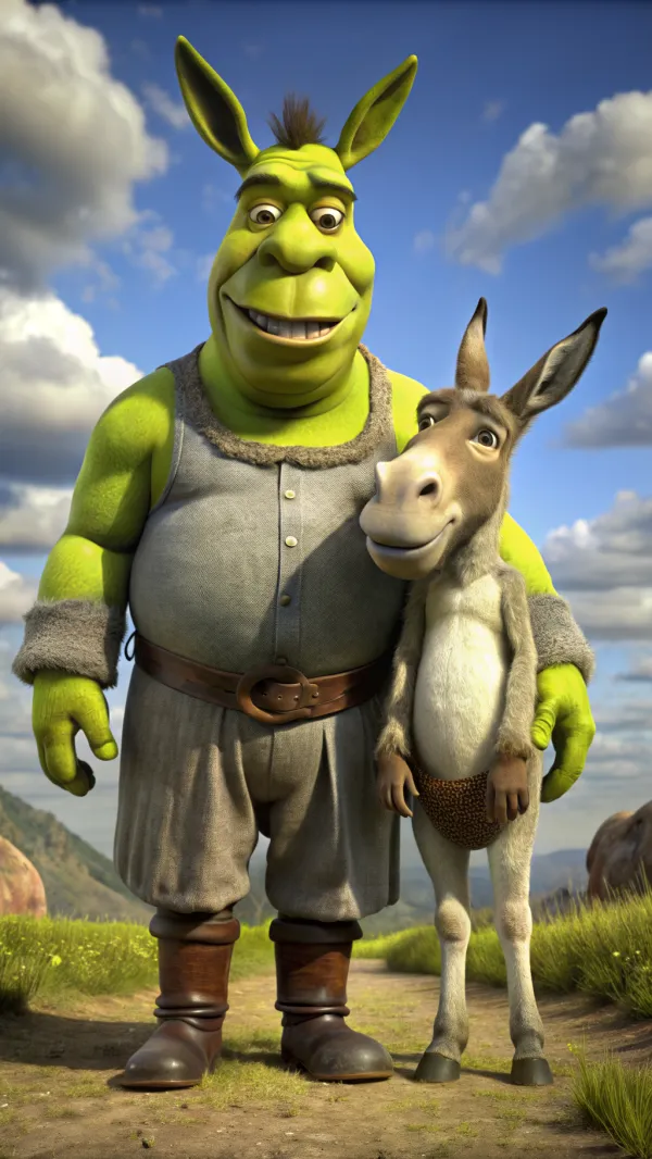 Friendly Ogre and Donkey