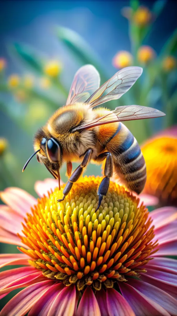 Vibrant Bee Macro