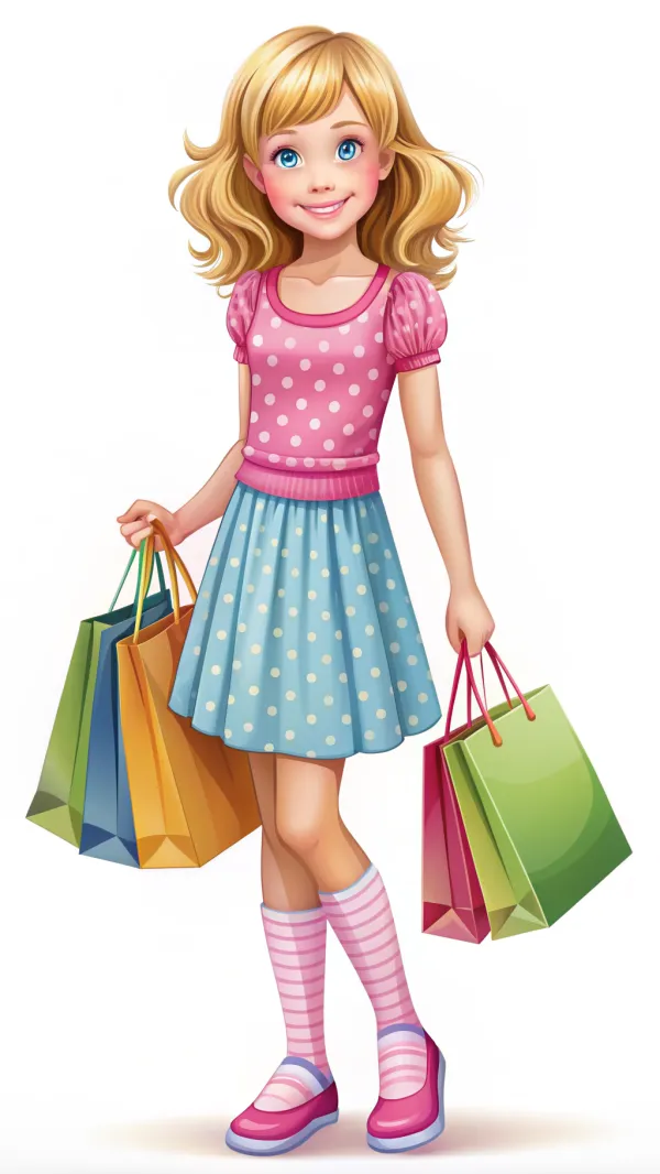 Cheerful Shopping Girl
