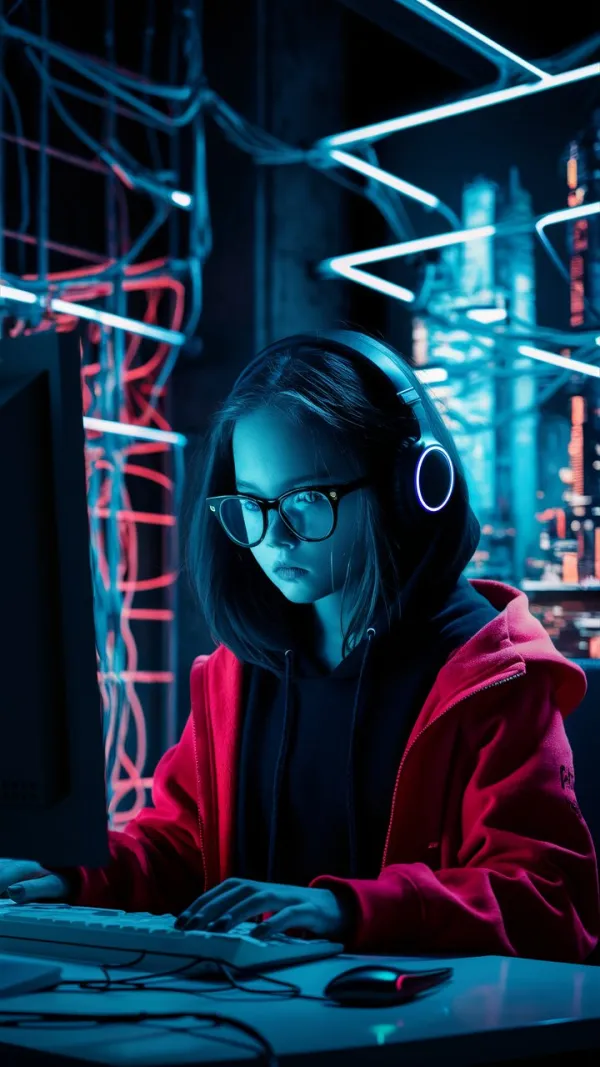 Focused Cyberpunk Intensity