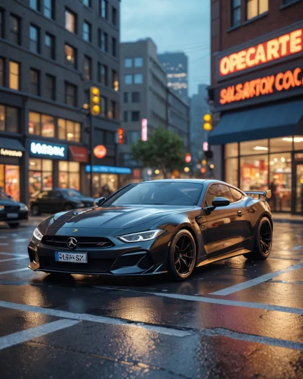 Sleek Black Sports Car