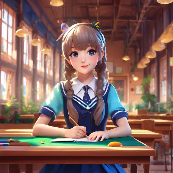 Bright Cheerful Student Portrait