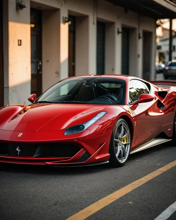 Sleek Luxurious Red Ferrari