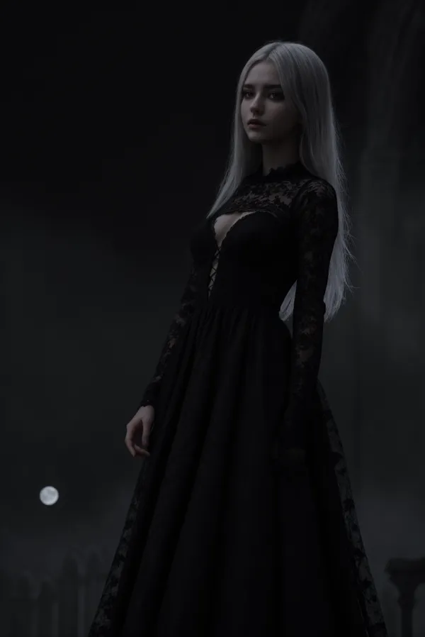 Ethereal Gothic Moonlit Beauty