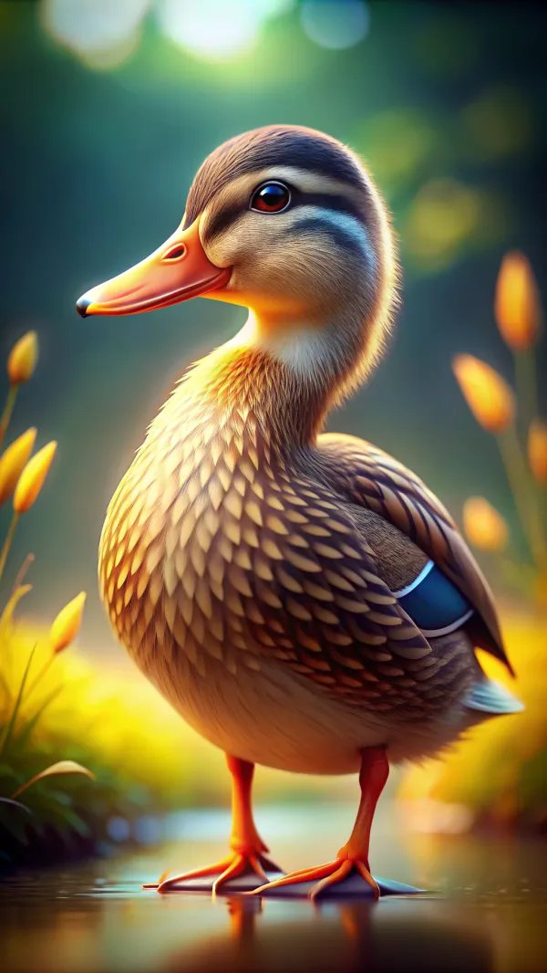 Sunlit Duck Serenity