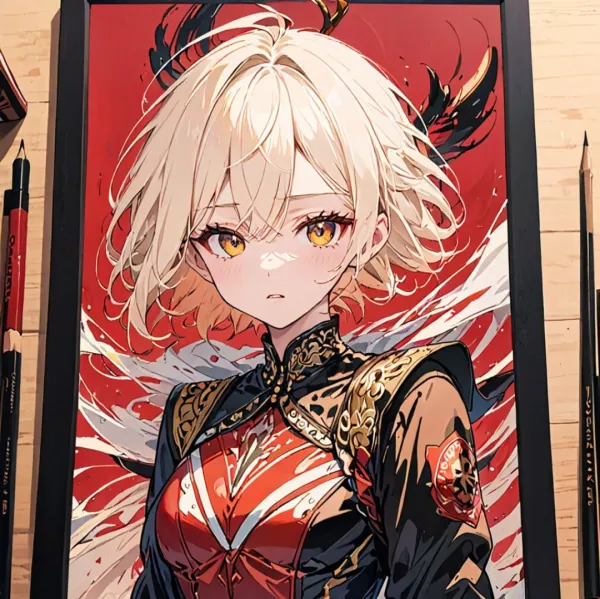 The image depicts an anime-style character portrait