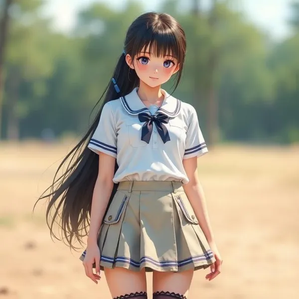 Serene Anime Schoolgirl