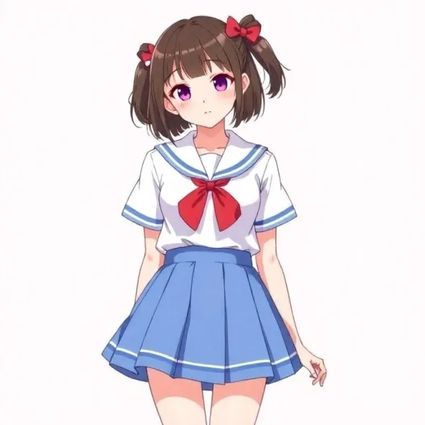 The image features a digitally illustrated anime-style female character as the subject
