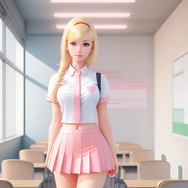 Stylized Schoolgirl Portrait
