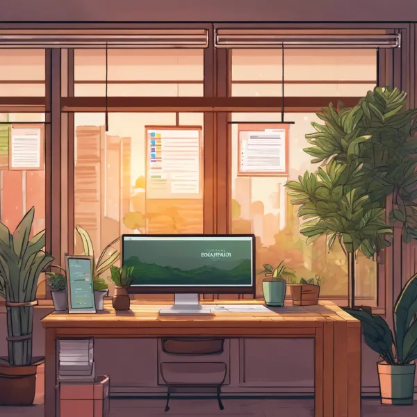 Cozy Workspace Sunset