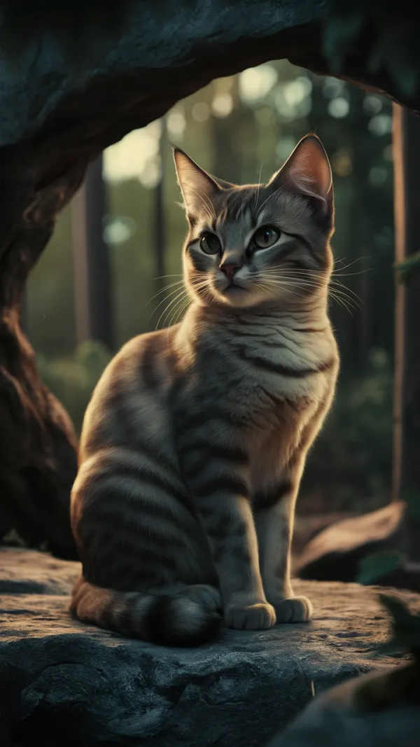 Calm Cat in Warm Light