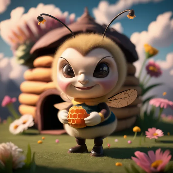 Whimsical Cheerful Bee