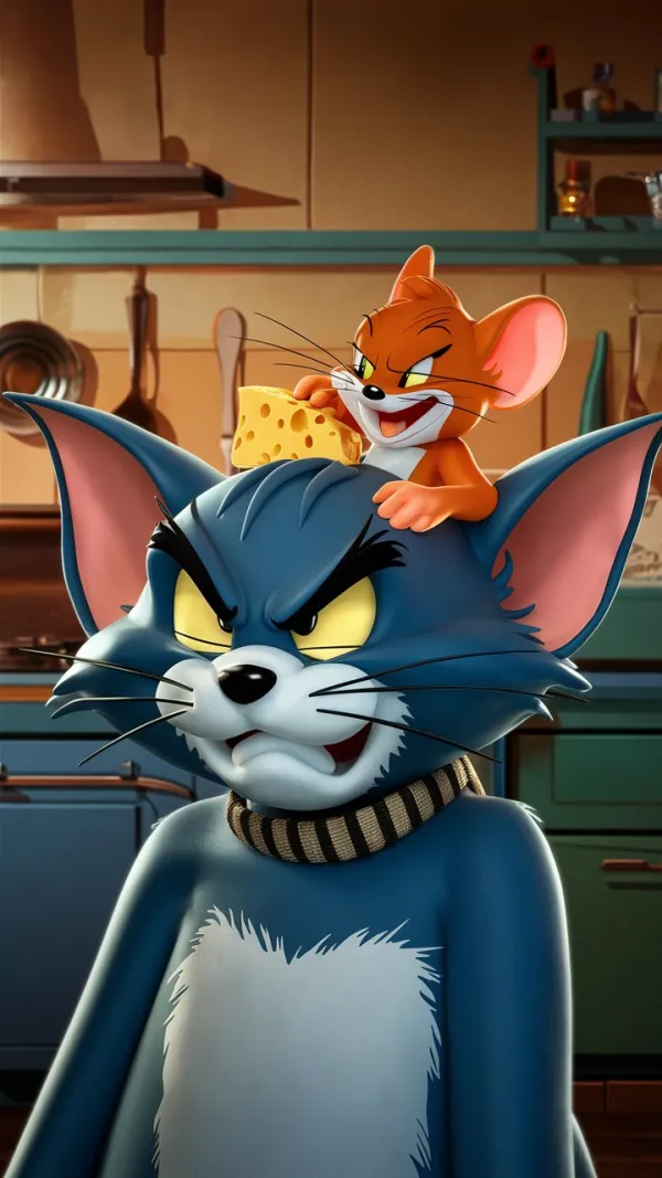 Angry Cat Triumphant Mouse