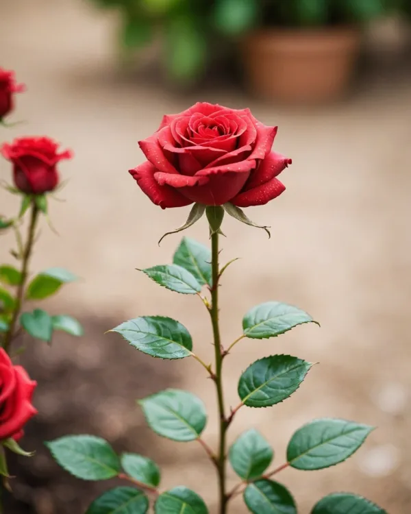Elegant Red Rose Bloom