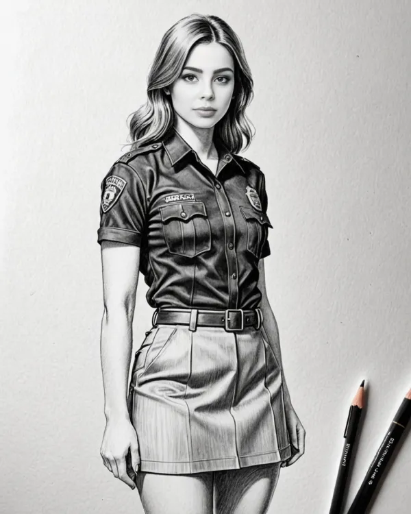 Serious Female Police Officer
