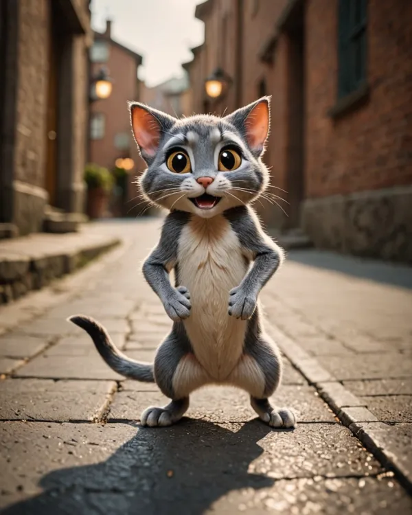 Joyful Cat Stroll