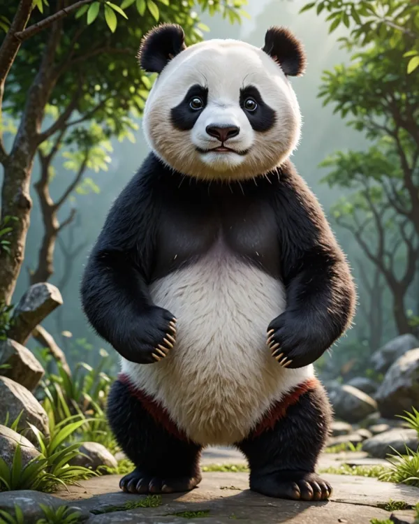 Serene Panda in Forest