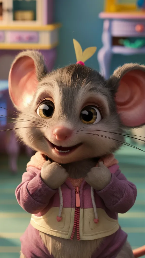 Joyful Cute Mouse Portrait