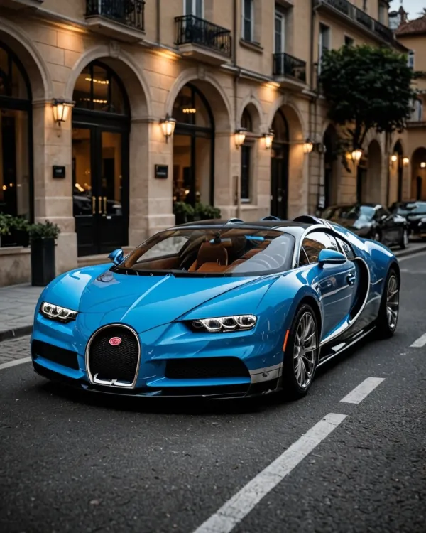 Luxurious Blue Bugatti