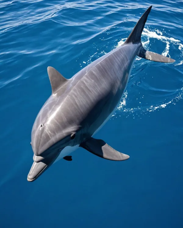 Serene Dolphin Underwater