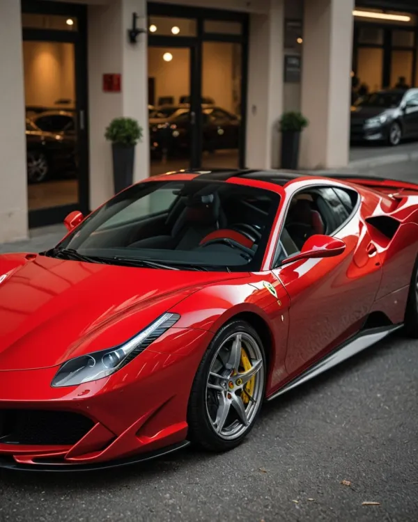 Sleek, Luxurious, Dynamic, Red Sports Car