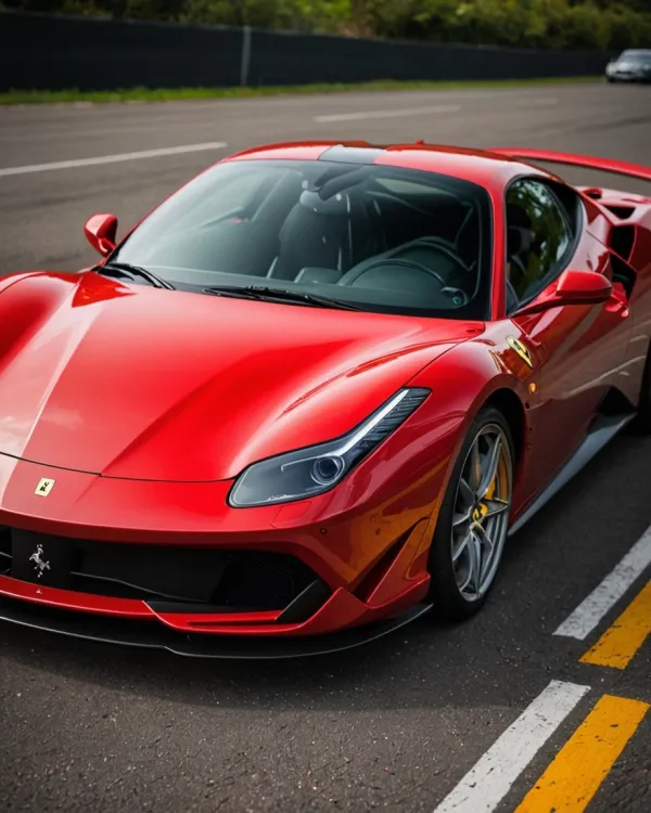 Dynamic Red Ferrari