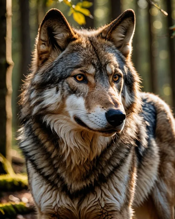 Majestic Wolf in Golden Light