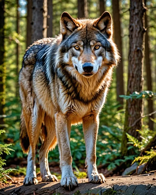 Intense Alert Wolf