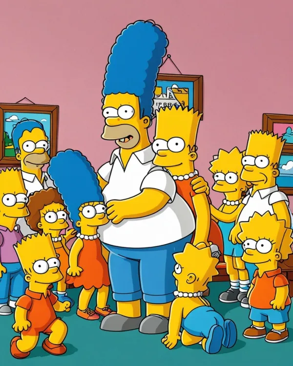 Playful Surreal Simpsons Gathering