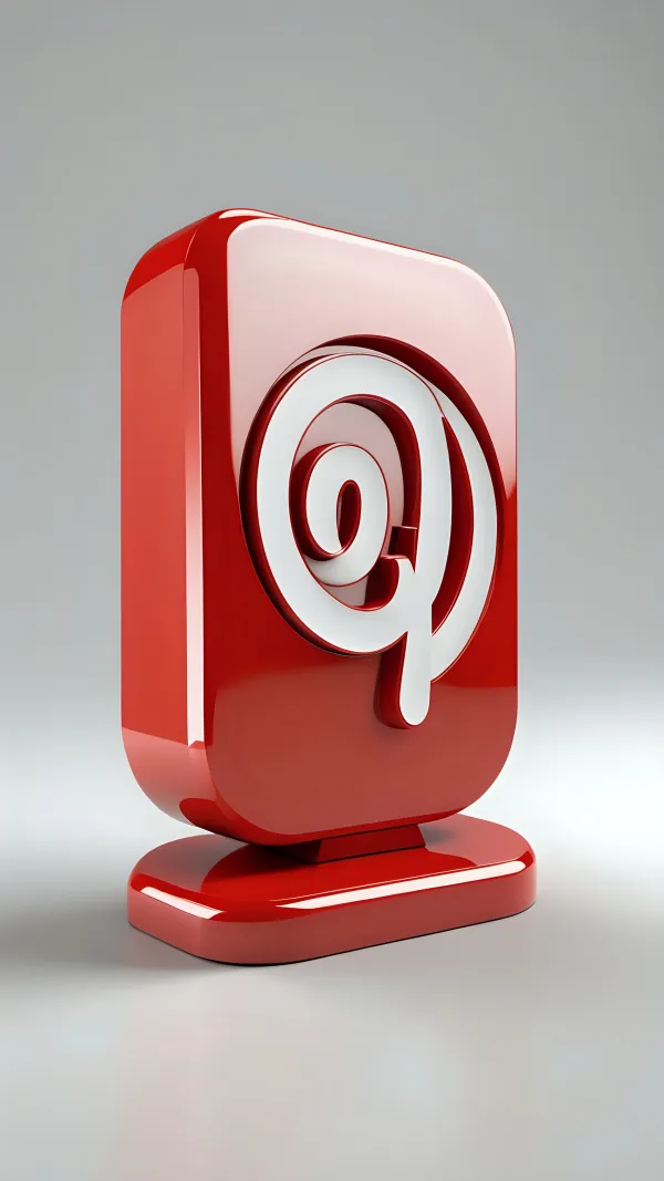 Sleek Red Sculpture