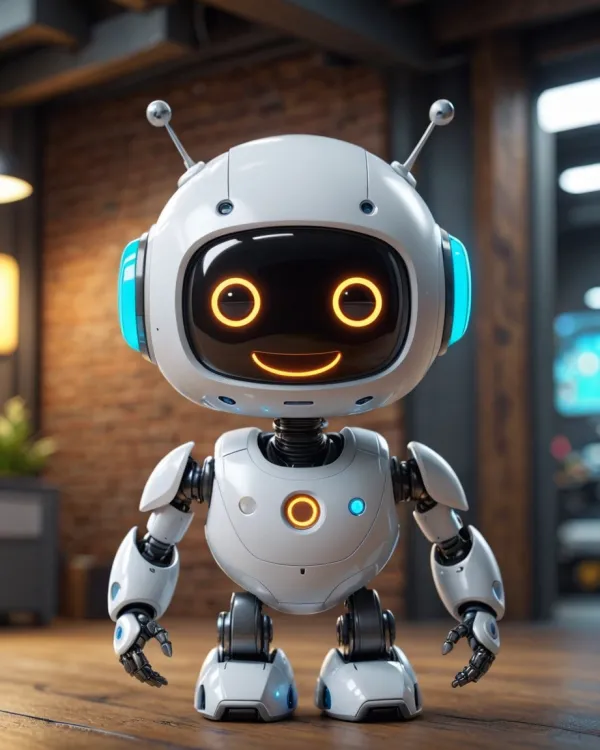 Cheerful Futuristic Robot