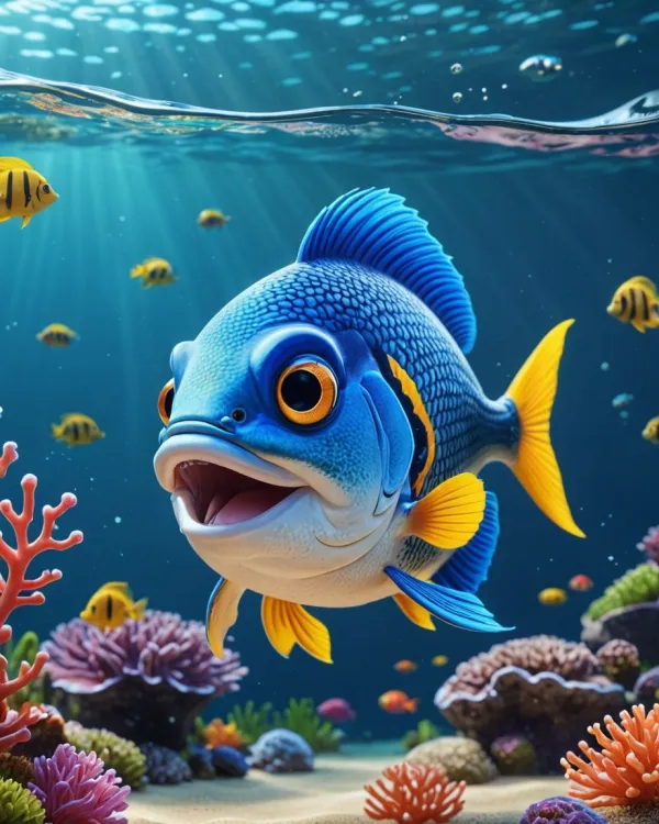 Vibrant Playful Curious Fish