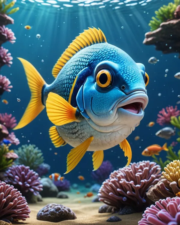 Vibrant Playful Underwater Fish