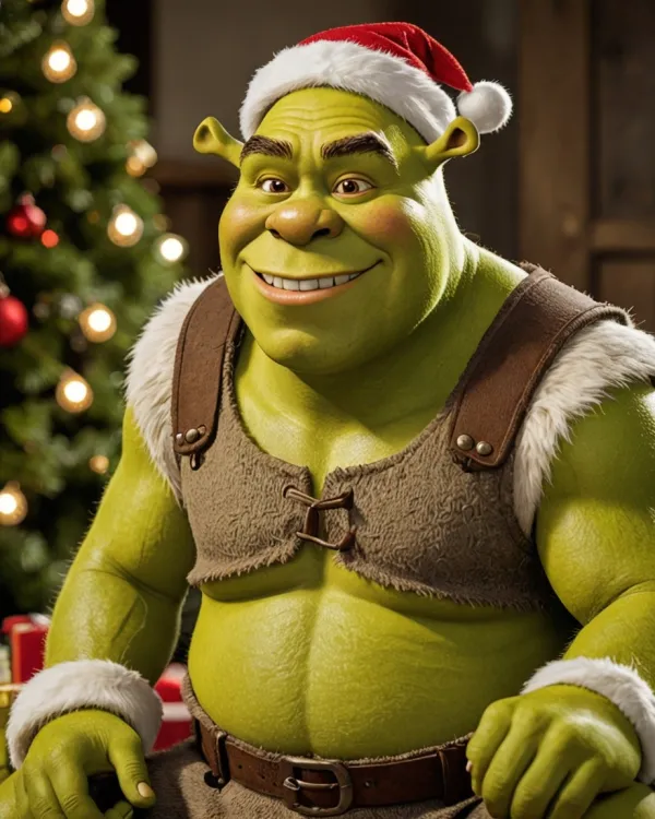Cheerful Festive Holiday Ogre
