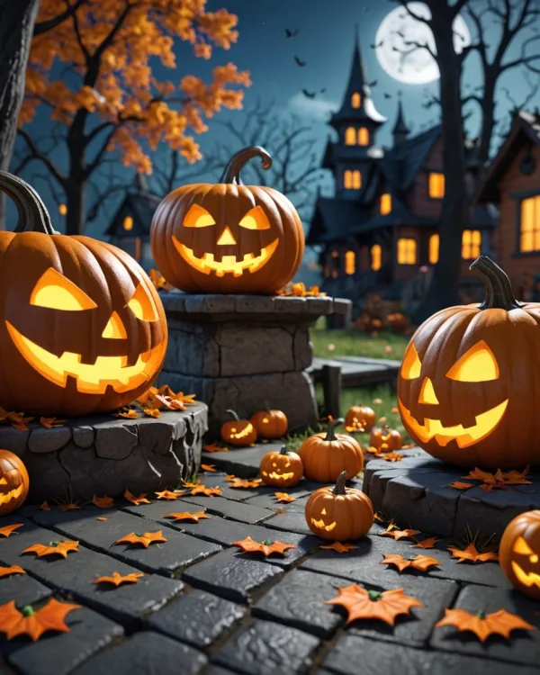 Spooky Halloween Pumpkin Display