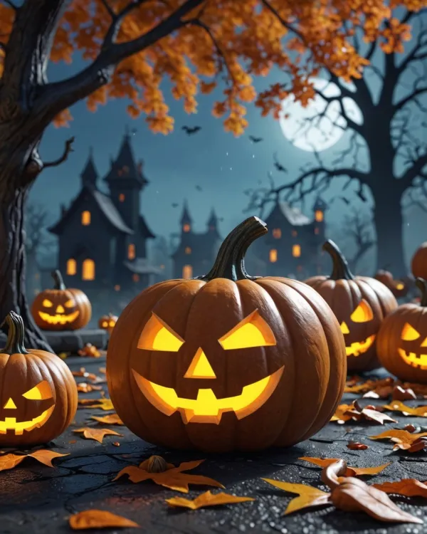 Spooky Halloween Glowing Pumpkins