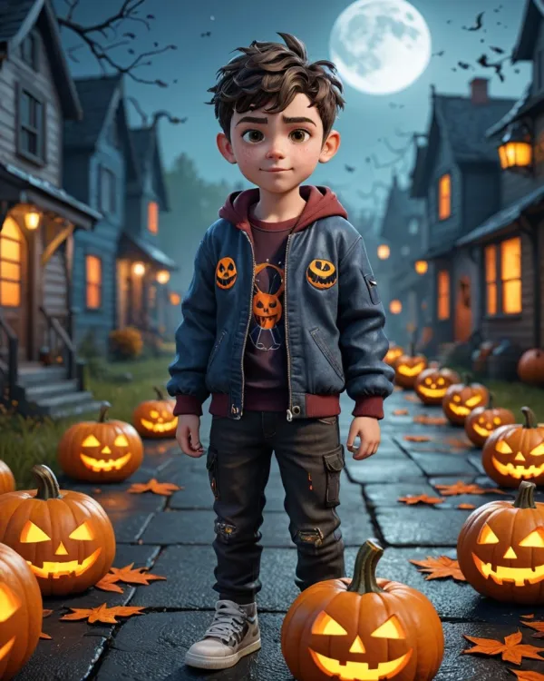 Spooky Halloween Night Boy