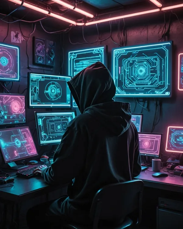 Dark Mysterious Technological Focus