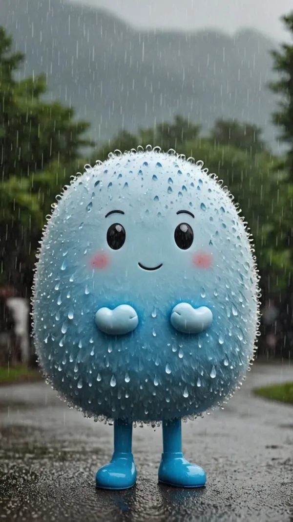 Joyful Blue Raindrop