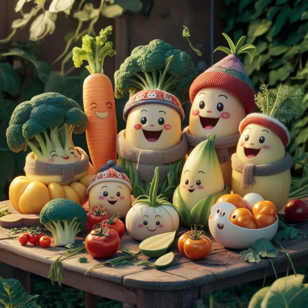 Cheerful Vegetable Friends