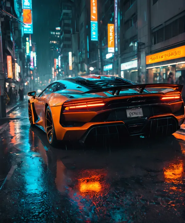 Vibrant Neon Futuristic Drive