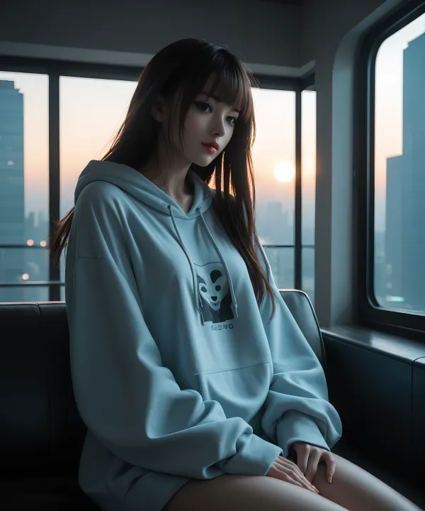 Contemplative Sunset Portrait