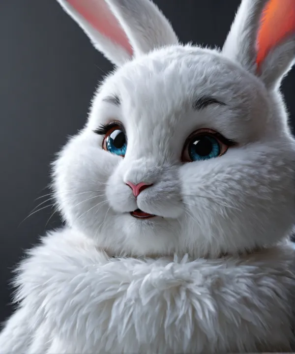 Gentle Curious Fluffy Rabbit