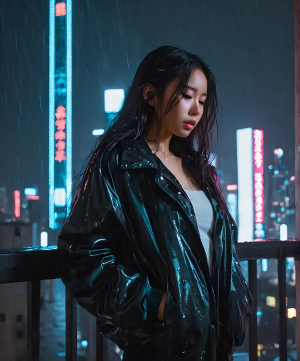 Contemplative Rainy Night