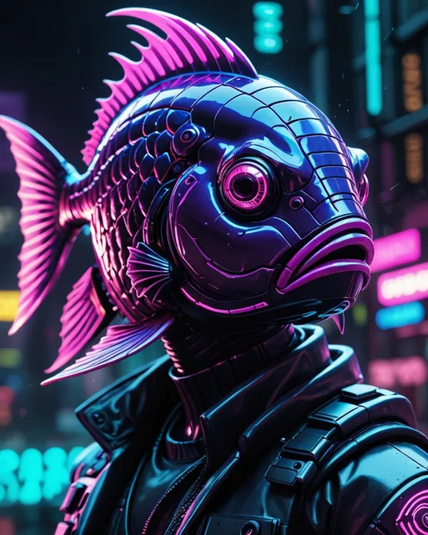 Neon Cyber Fish
