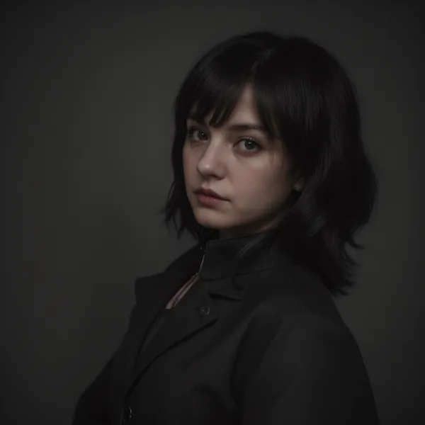 Somber Introspective Dark Portrait