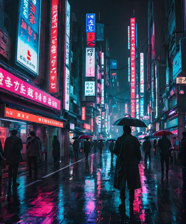 Neon Night Solitude