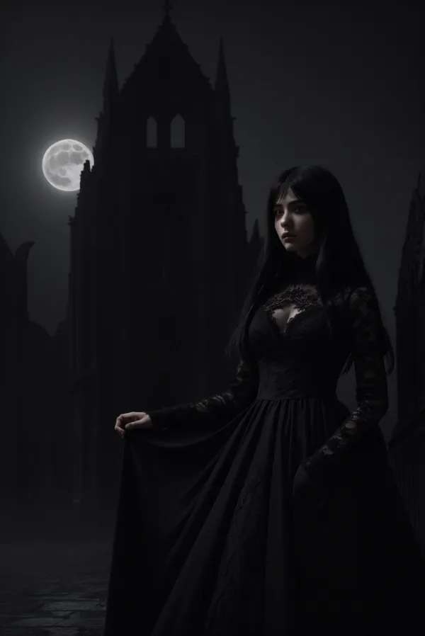 Dark Gothic Moonlit Portrait
