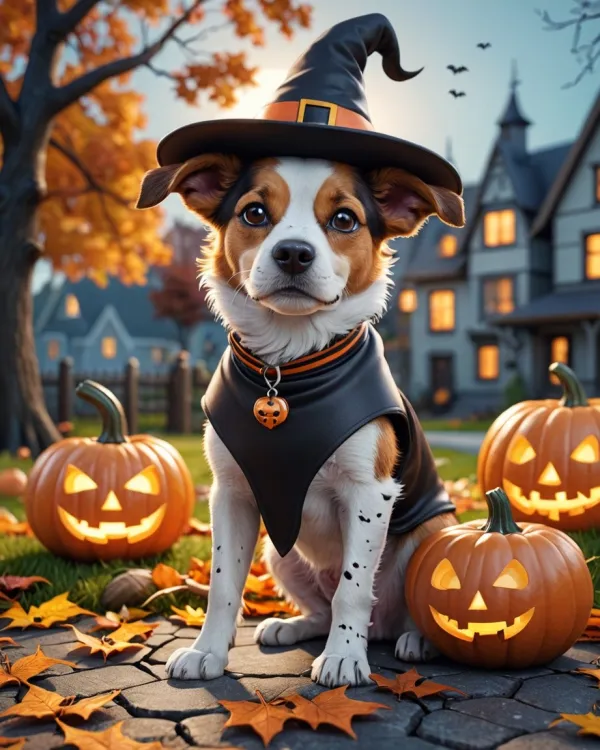 Witch Dog Halloween