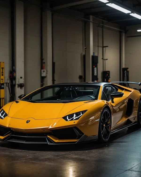 Dramatic Yellow Supercar